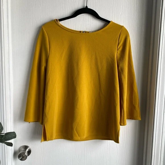 Green Envelope Mustard Yellow Women’s Blouse - Picture 1 of 8